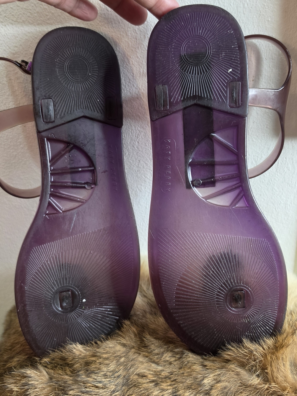 Katy Perry Collections Purple Jelly Ankle-Strap Sandals Size 6.5 - Picture 4 of 7